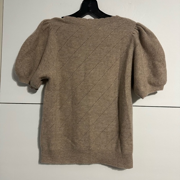 REPEAT Short Sleeve Pointelle Cashmere Sweater XS - Picture 4 of 5